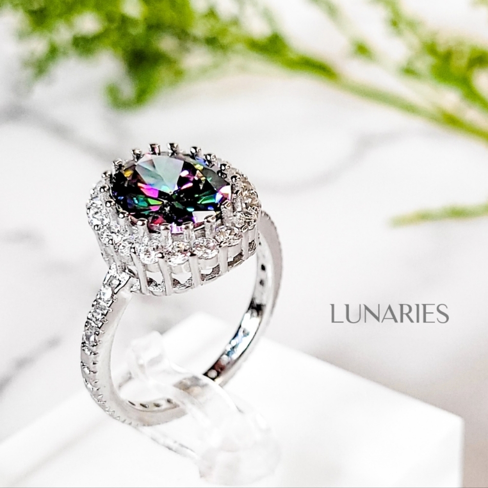 Multicolor Gemstone Silver Ring - Picture 7 of 11